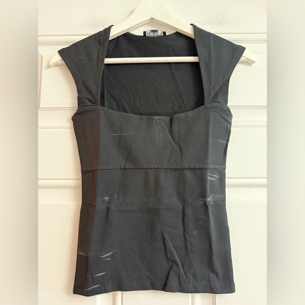 J.Crew Squareneck cap-sleeve top in stretch cotton blend NWT Size XXS